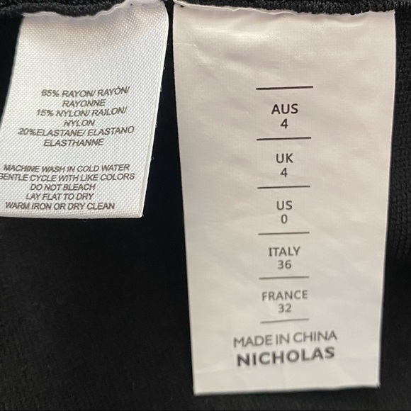 NWT Nicholas Milano Seamed Square Neck Knit Mini Dress in Black 0 - Picture 12 of 13